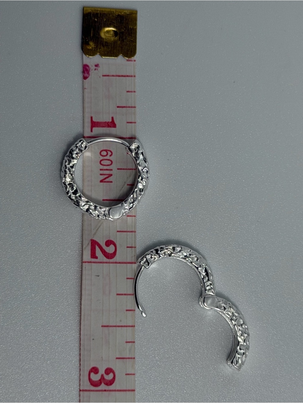 925 Sterling Silver stamped huggies  Hoops Earrings for unisex- For Sale ! - Picture 6 of 9